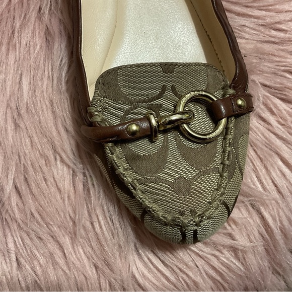 Coach Logo Brown Canvas Flat Size 8 - Picture 6 of 9